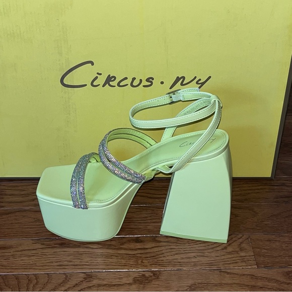 Circus NY Sam Edelman Mila Jewel Straps Platform Sandals Sunny Lime Women’s 8 - Picture 8 of 15